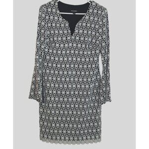 Roz & Ali Women's Pullover Lined Bodycon Dressy Dress Bell Long Sleeves Size Sm